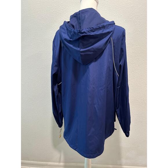 ID Ideology Women's Plus Size Packable Zip-Front Jacket Tartan Blue Choose Size - Picture 3 of 10